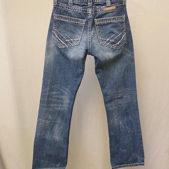 B. Tuff 28x30 Torque Mens Cowboy Bootcut Jeans (Tag 28x32) Embroidered Distress - Picture 13 of 13